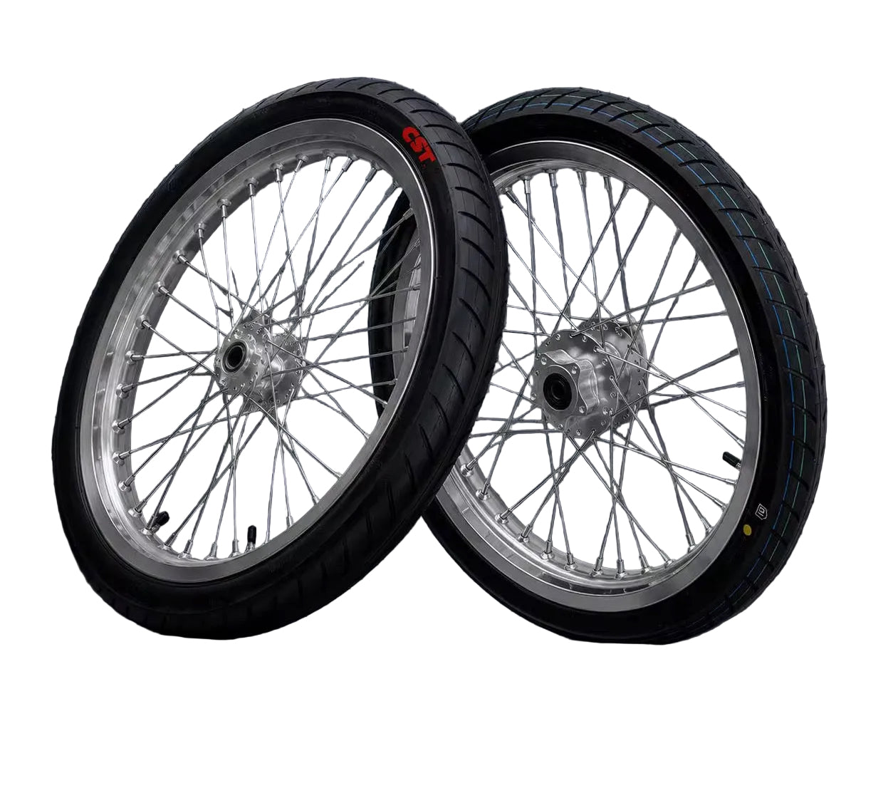 Chrome Light Bee/Eride Supermoto Wheel Set